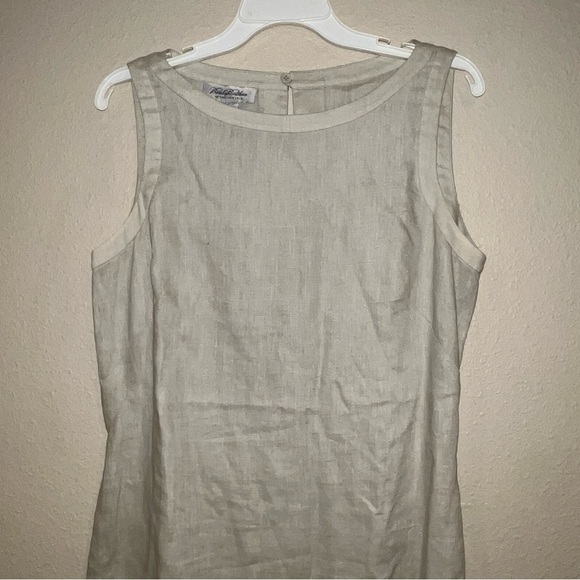 Women’s Old Money Brooks Bros tan linen Maxi Dress size 12 - Picture 2 of 6